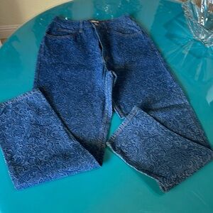 Guess by Georges Marciano Vintage High-Waisted Denim Patterned Jeans, Size 30